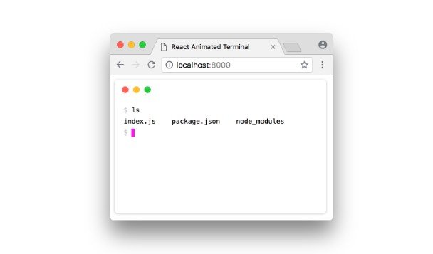 React component for rendering animated terminals
