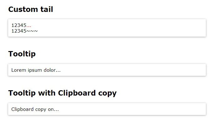 React component which ellipsis text