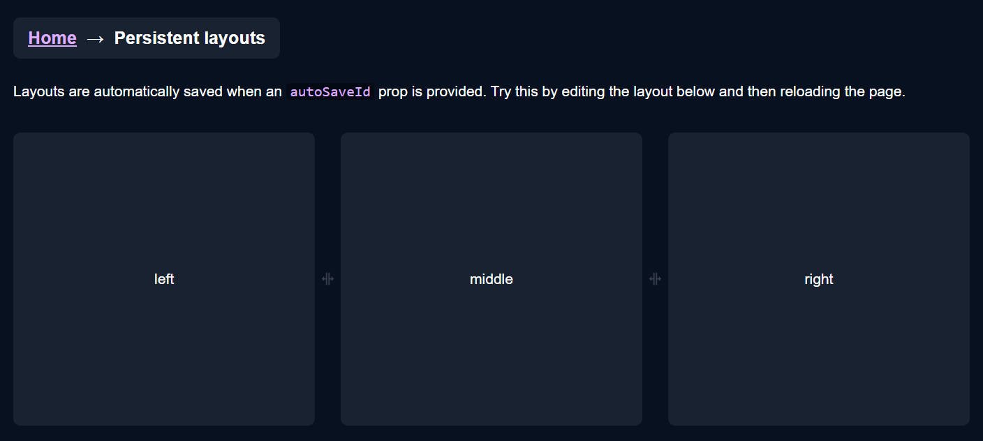 React components for resizable panel groups/layouts