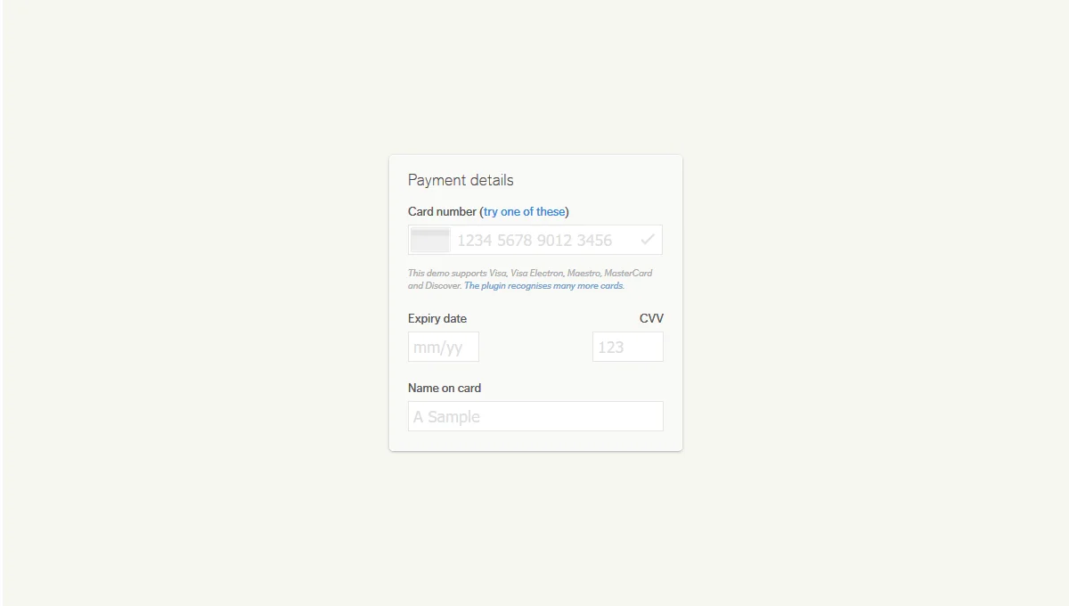 jQuery Credit Card Validator