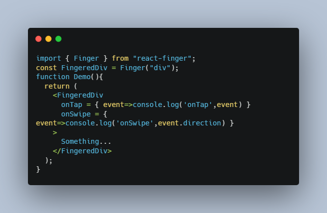 React Finger - A library of gesture events for React that allows developers to use a single set of events