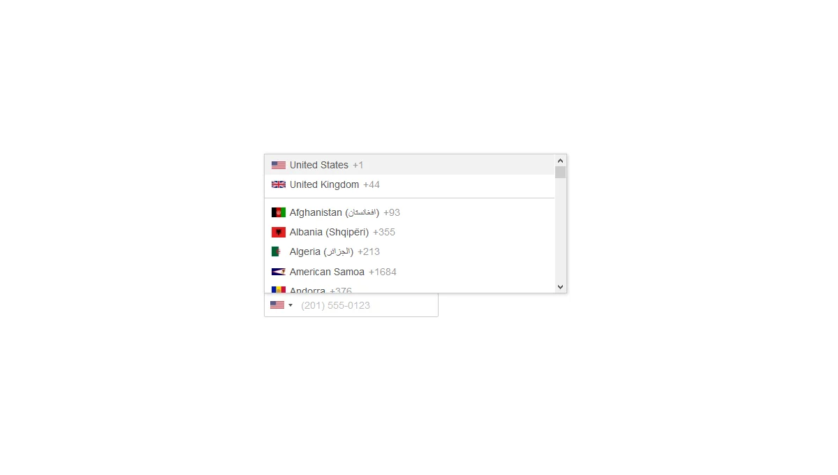 International Telephone Input