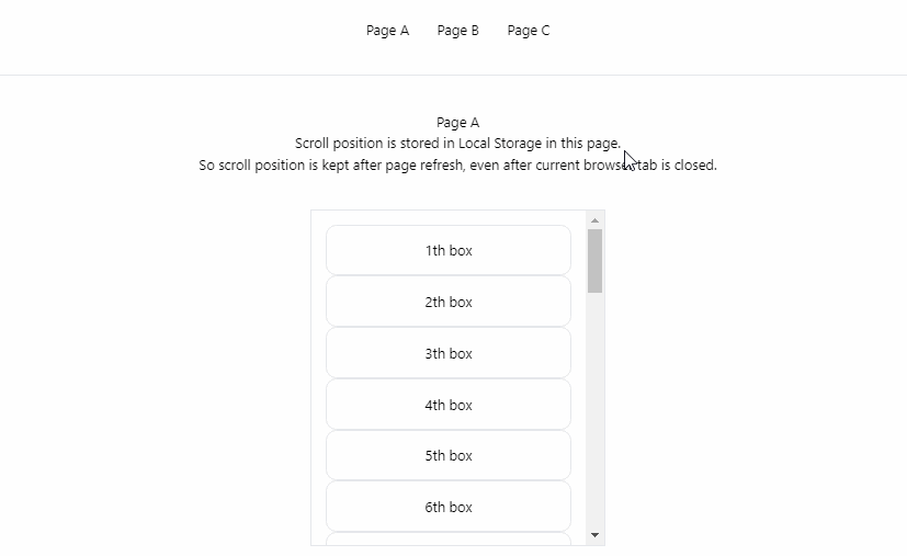 React hook for scroll restoration