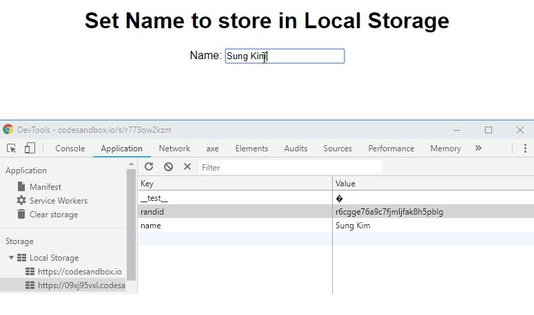 React hook for using local storage