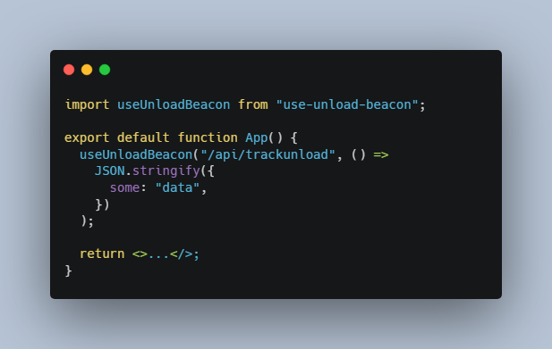 React hook that sends an HTTP POST request containing a small amount of data when a page gets fully unloaded