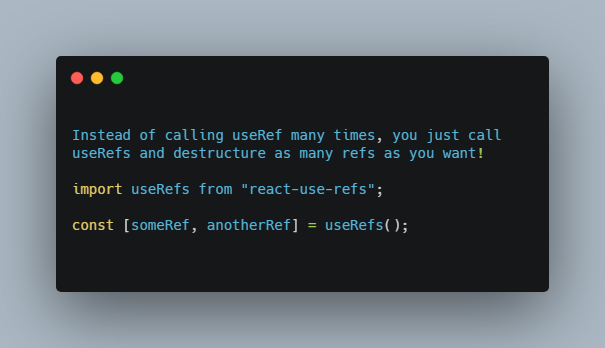 React hook to create multiple refs in a single call