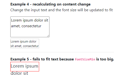 React hook used to fit text in a div