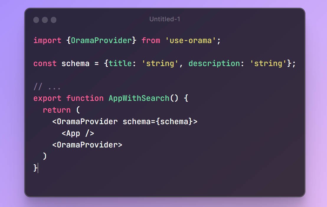 React hooks for using Orama search