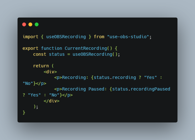 React Hooks for working with OBS Studio's obs-browser plugin