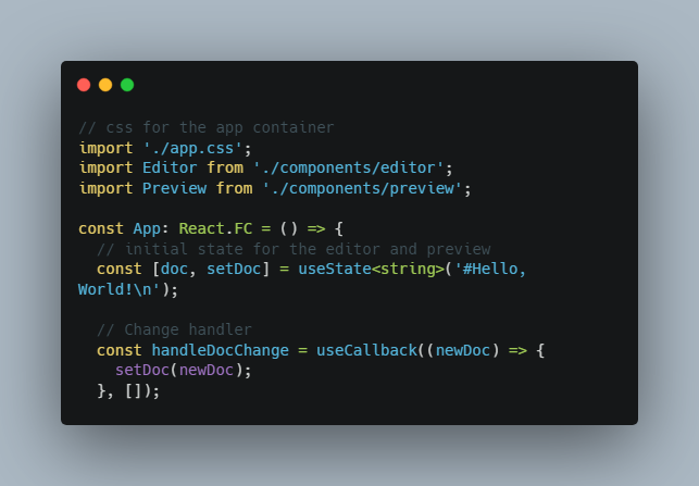 React markdown editor with preview