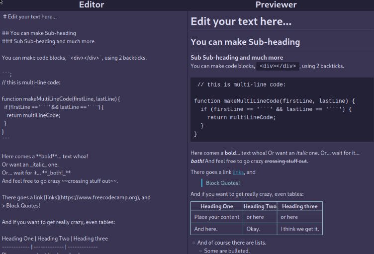 React Markdown Editor with real-time preview
