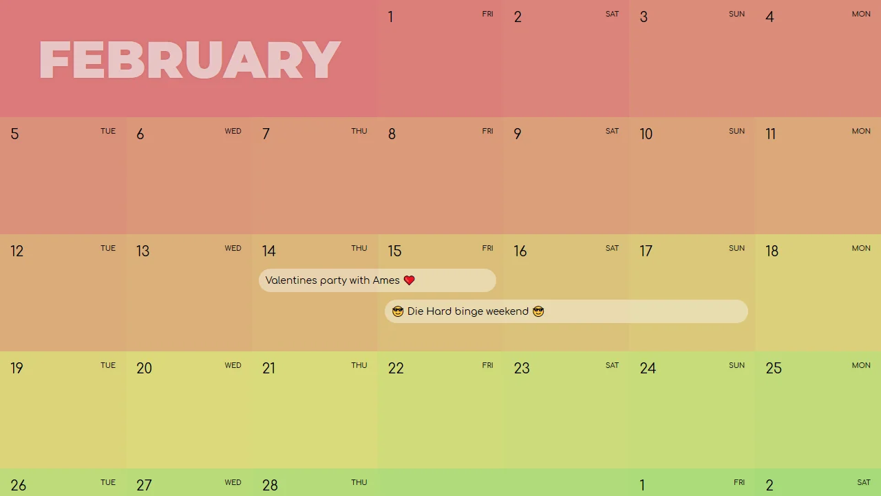CSS Grid: Calendar
