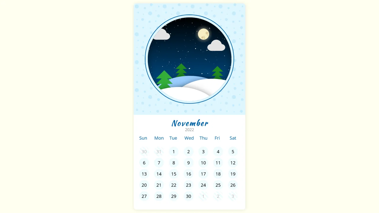 CSS Winter Animation Calendar