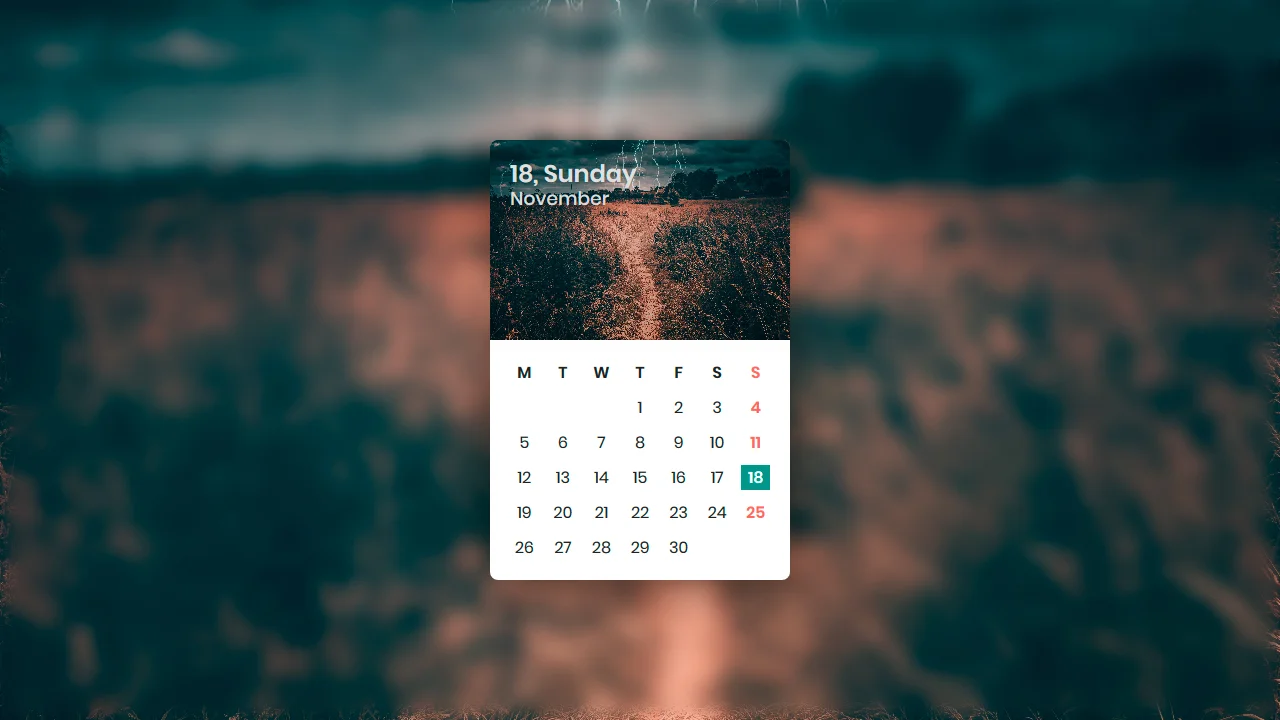 CSS Calendar UI Design