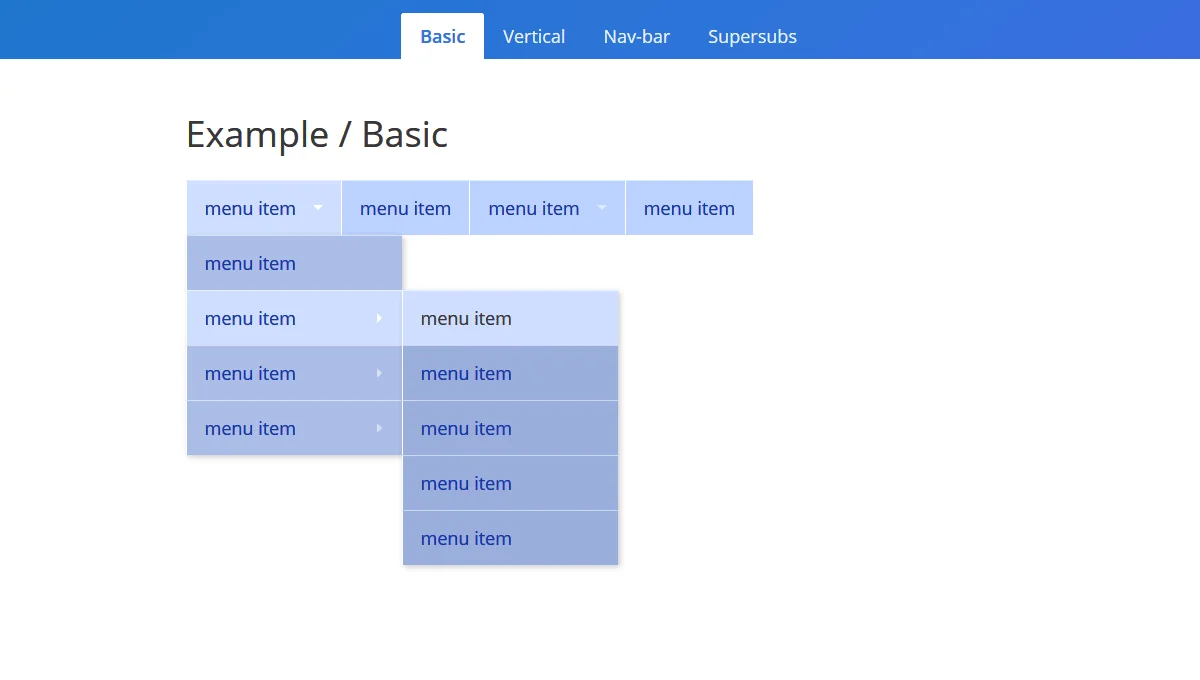 jQuery Superfish Dropdown Menu Plugin