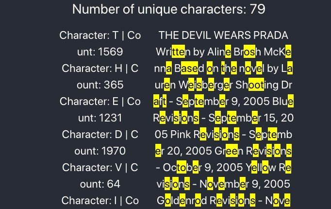 ReactJS app to count character frequencies in a given string