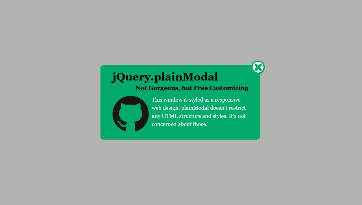 jquery-plainModal
