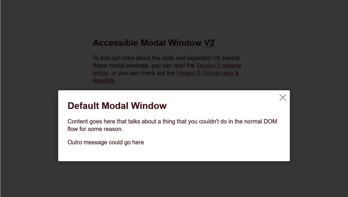 Accessible Modal Dialog