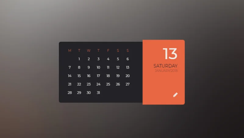 Parallax Flipping Calendar