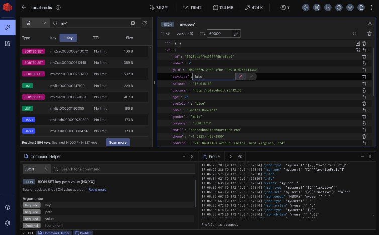 RedisInsight: A visual tool that provides capabilities to design, develop and optimize your Redis application
