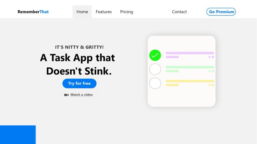 RememberThat: A Landing Page Built with React