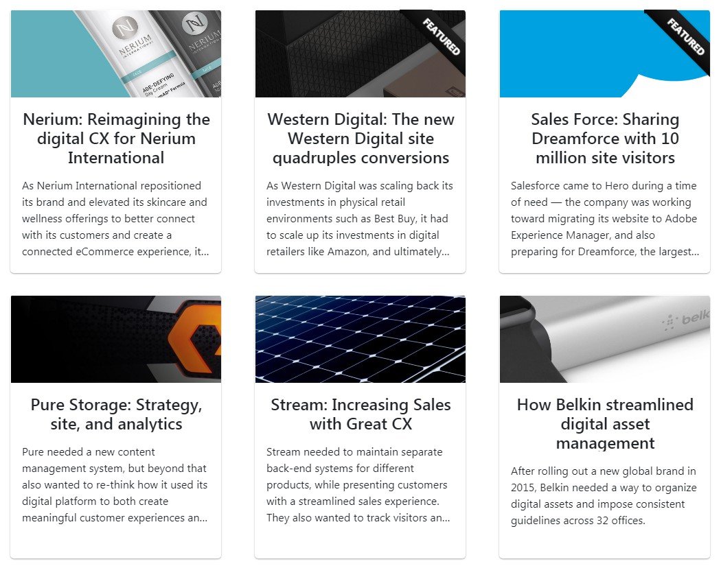 Responsive Data Driven Filter Grid & Data Card Component