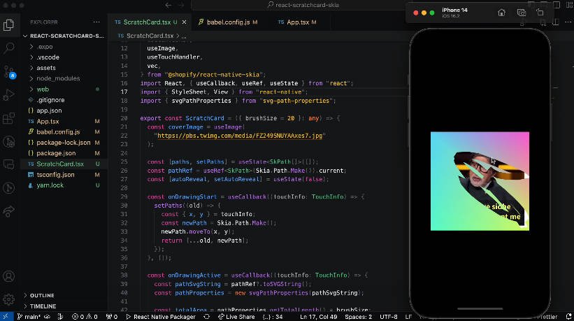Scratch card compponent in react native using react-native-skia