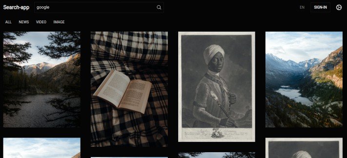 Search engine clinet using Nextjs, Tailwind CSS