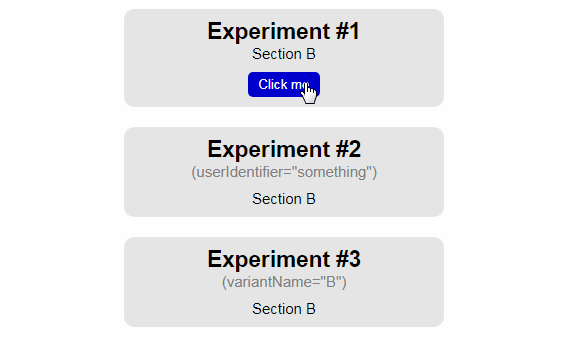 Simple A/B testing component for React