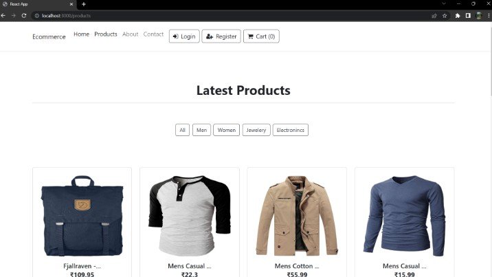 Simple Ecommerce website in React JS