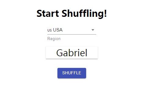 Simple React app to show random names from different Regions