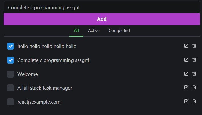 A full stack task manager application built with node, react,mongodb,and mantine