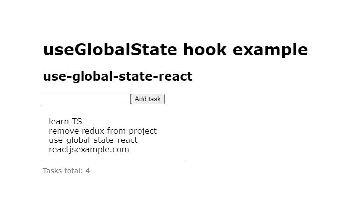 Simple useGlobalState hook for React