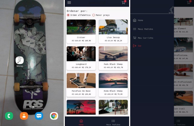 Sk8shop: E-commerce developed with React Native