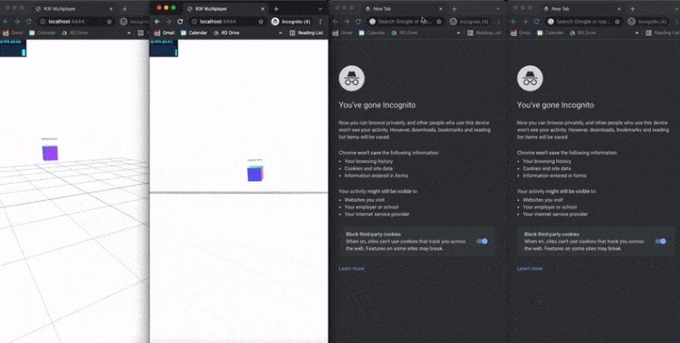 Small React three fiber multiplayer template