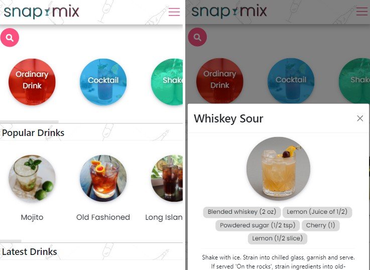 Snap 'n' Mix web application built with React