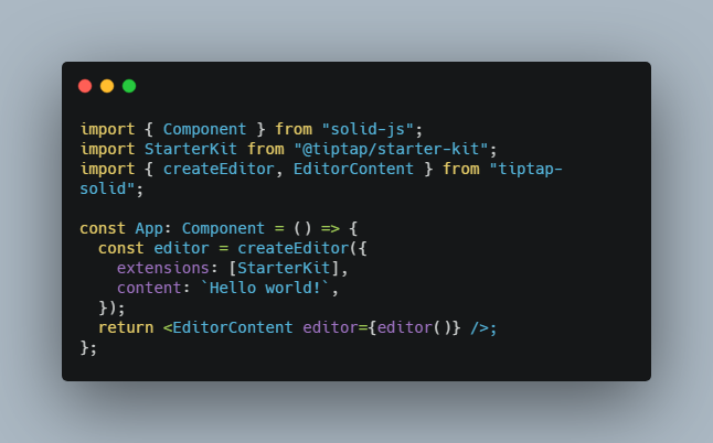 Solid components for tiptap v2