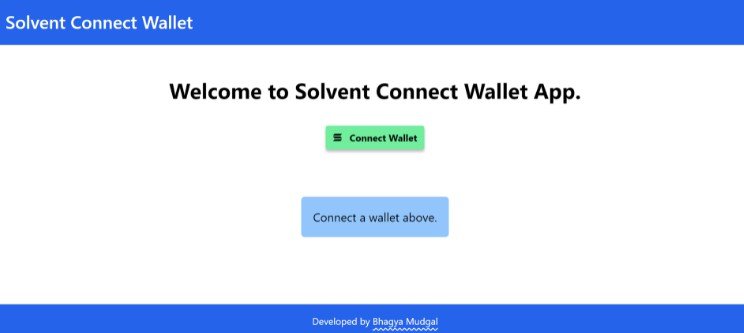 Solvent Connect Wallet - A react web app that help its users to see information about the connected wallet and make airdrop or send solana
