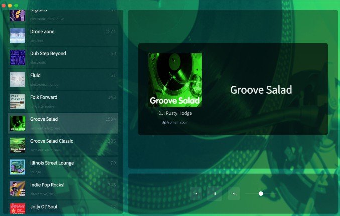 SomaFM desktop player built with Electron and React