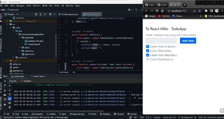 A fullstack todo App using React-Hilla and Spring Boot