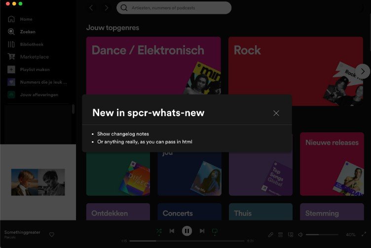Spicetify creator plugin to show what's new in your app/extension