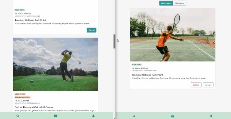 Sportr: An app designed to be a Tinder style app, but for sports
