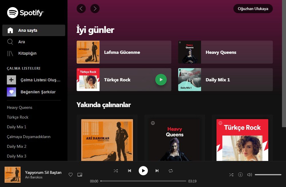 Spotify Web Player Clone created using React
