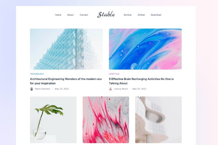 Stablo - A minimal blog website template built with Next.js, TailwindCSS & Sanity CMS
