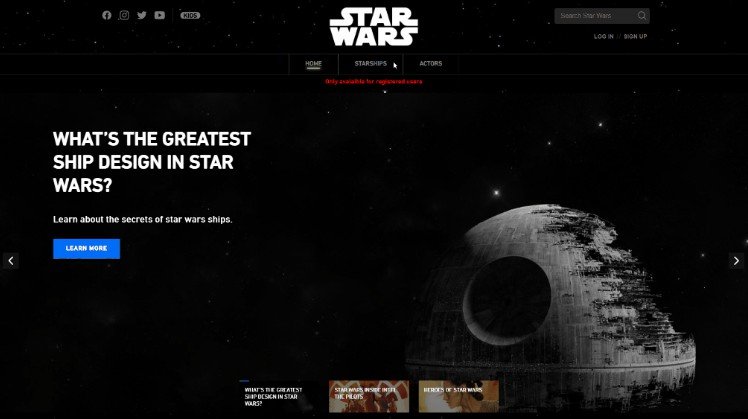 STAR WARS Web Page Using React.js And SWAPI API