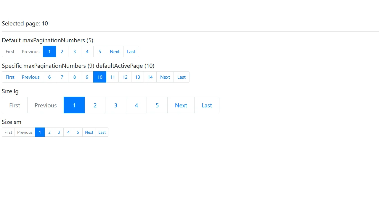 React Reactstrap Pagination