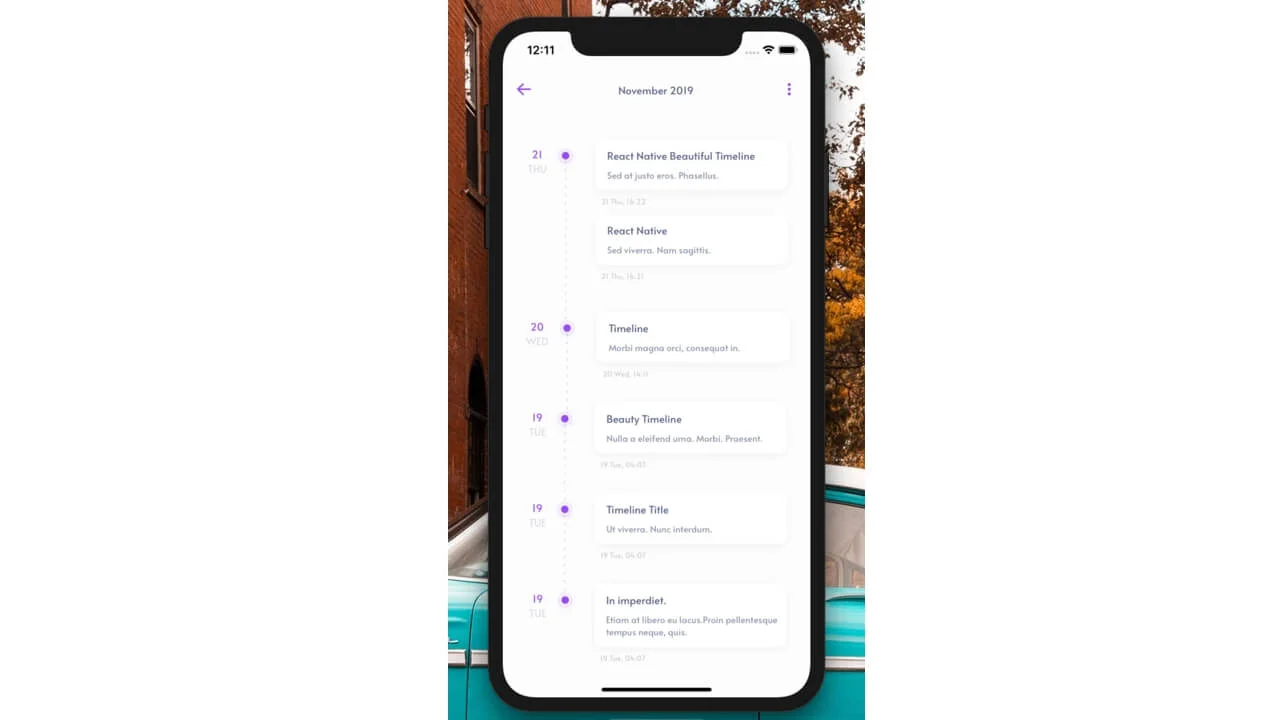 React Native Beautiful Timeline