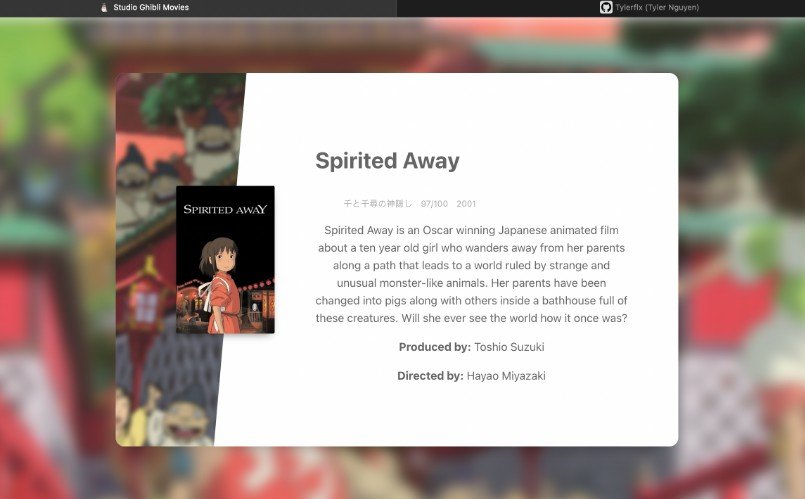 Studio Ghibli Client Application with ReactJS and API data