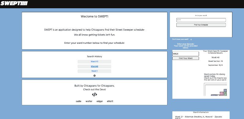SWEPT 2.0 : A web app that informs users of where summer street sweeping and winter snow restrictive parking is