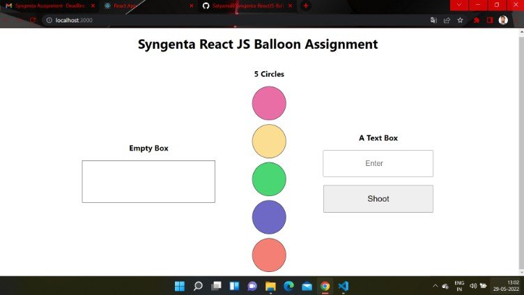 Syngenta ReactJS Balloon Assignment